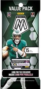 2023 Panini Mosaic Football Card Cello Value Pack - 15 Trading Cards per Pack