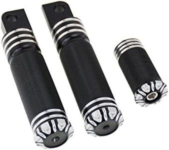 HDBUBALUS Motorcycle Accessories Footrest Foot Pegs And Shifter Peg Fit for Harley Sportster Touring Dyna Softail Custom-Black