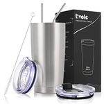 Insulated Tumbler With Straw Silvers