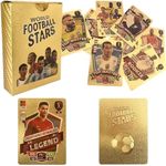 Prezzie Villa Golden Football Trading Card, 2022/23 World Cup Football Star Card, UEFA Champions League, Gold Foil Cards, Pack of 55