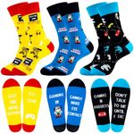 Moyel Gamer Gifts for Men Boys Funky Gaming Socks Men Funny Socks for Men Funny Gifts for Teen Boys Mens Gifts for Christmas Birthday Gift Ideas for Boyfriend Husband