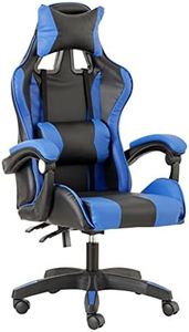 Baroni Home Sedia da Gaming, Sedia Ufficio Ergonomica con Schienale Regolabile, Poggiatesta e Supporto Lombare, Blu