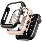 2Pack WFEAGL Cases Compatible with Apple Watch SE Series 3 Series 2 Series 1 38mm with HD Tempered Glass Screen Protector, Ultra Thin Overall Protective Cover for iWatch SE Series3/2/1