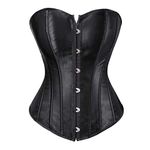 Kelvry Women's Plus Size Gothic Lingerie Satin Lace up Boned Overbust Corsets Shapewear Outfit