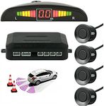 Multibao Car Auto Vehicle Reverse Backup Radar System with 4 Parking Sensors Distance Detection + LED Distance Display + Sound Warning - Black