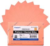 ProtectX 50Pcs Disposable Dental Bibs Orange 13"x18", 3 Ply Waterproof Tattoo Bib Sheet, High Absorbent Nail Salons Tray Cover and Table Cover Supplies, Upgraded Quality