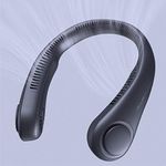 JISULIFE Portable Neck Fan, Hands Free Bladeless Fan, 4000 mAh Battery Operated Wearable Personal Fan, Leafless, Rechargeable, Headphone Design, USB Powered Desk Fan,3 Speeds-Dark Blue