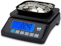 The ZZap MS10 Coin Counting Scale - Counts 5 currencies and non-cash items, counts 3 KG of coins, backlit display, battery powered and more!