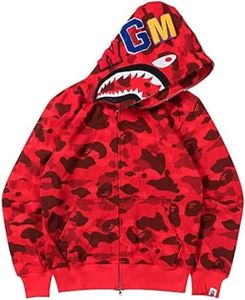 shark Hoodie gym jacket Sweater Anime Mens Women Cosplay Sweatshirt Pullover Boys Costume shirt pink red camo zip up purple bathing backwoods shirt blue funny shorts Christmas M