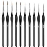 Detail Paint Brushs Set Miniature Brushes for Fine Detailing & Art Painting - Acrylic, Watercolor, Oil - Miniatures, Models, Airplane Kits, Nail（10pcs）