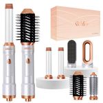 UKLISS 6 in 1 Hair Styler, Hot Air Stylers Hair Dryer Fast Drying with Auto Air Hair Curler Wand Round Brush Hair Straightener Brush, Hot Air Brush Set for All Hair Types Volumizing