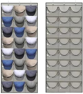 Over The Door Hat Rack - 24 Large Mesh Pockets|Door Hanging Cap Holder|Durable Cap Storage Bag Hanger Grey