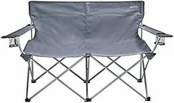 Eurohike Peak Double Camping Chair, Folding Chair for Two, Ideal for the Beach, Garden, Picnics, Festival Essentials, Camping Equipment, Garden Furniture, Grey, One Size