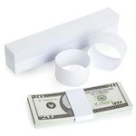 300 Pack Money Bands for Cash, Blank Self-Adhesive Currency Straps, Bill Wrappers (White, 7.8x1.2 in)