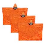 SOL Survive Outdoors Longer S.O.L. Heat Reflective Waterproof Poncho (3 Pack)