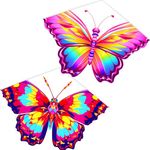 Touch the sky 2 Packs Vivid Butterfly Kite for Kids and Adults, Easy to Fly, Exquisite Fabrics and Unique Structure Design, Excellent Outdoor Games and Activity Toys, Suitable for Beginners. (Style 1)