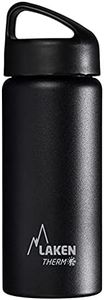 Laken TA5N Thermo Classic Vacuum Insulated Stainless Steel Water Bottle Wide Mouth-500-Milliliter/17 Ounce, Black
