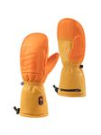 ORORO Leather Heated Mittens for Men and Women, Heated Chopper Mittens with Battery for Outdoor Work (Charger Not Included), Yellow, X-Large