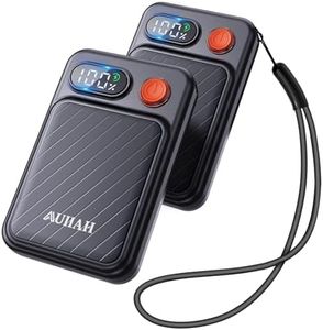 AUIIAH Hand Warmers Rechargeable 2 Pack - Magnetic, LED Display, 4 Heat Levels, Gift for Men Women, USB-C, Reusable, Lanyard, Electric Hand Foot Warmer, Fits Gloves, Golf, Camping, Walking, Hunting