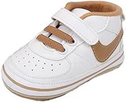 Clowora Unsex Baby Shoes Boys Girls Infant Sneakers Non-Slip Soft Rubber Sole Toddler Crib First Walker Lightweight Shoes, A03/Khaki, 3-6 Months Infant