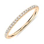 PAVOI 14K Gold Plated Sterling Silver CZ Simulated Diamond Stackable Ring Eternity Bands for Women (Yellow Gold, Size 10)