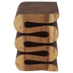 Haussmann® Wood Wave Verve Accent Snake Table 14x14x20 in H Walnut Oil