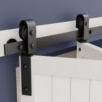 ZEKOO 36" Bifold Barn Door Hardware Track Kit Barn Door Bifold Closet Door for Two 16” Doors, Top Mount and Side Mount, Smoothly Quietly, Easy Install, J Shape Hanger(Doors not Included)