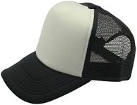 Craftman High Crown Foam Front Mesh Back Classic Trucker Hat with Adjustable Snapback for Men and Women(Black/White)