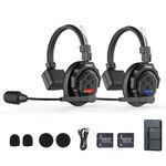 SYNCO XTALK X2 Wireless Intercom Headset System, 2.4GHz Wireless Headset with 20H Worktime for 2-Person 350M/1148FT, Wireless-Headset-Intercom-for-Communication