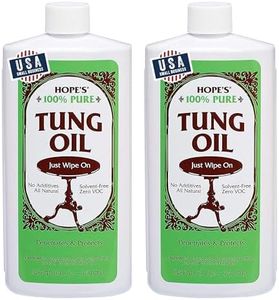 HOPE'S 100% Pure Tung Oil, Food Safe, Premium Waterproof Natural Wood Finish and Sealer for Indoor and Outdoor Projects,16 Fl Oz, 2 Pack