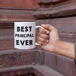 PrintLine Teacher Mug - Best Principal Ever Quote Coffee Mug Tea Cup - Best Teacher's Day Gift (White)