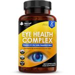 Lutein Supplement for Eyes - Lutein and Zeaxanthin Supplement enriched with Vitamin A, B2 which Supports Normal Vision & Zinc Eye Vitamins - Made in The UK Lutein Eye Health Complex by New Leaf