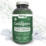 380 caps Naka Platinum Hydrolyzed Bovine Collagen Peptides Protein featuring 2,000 mg of Peptan, Better Absorption, Grass Fed, Extra Strength. For Skin, Nails, Bones and Joints, Non GMO, Unflavoured