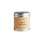 St. Eval Bay & Rosemary Scented Tin Candle - Wax - Refreshing Fragrance - Refreshing Blend of Cool Bay Leaf and Herbal Rosemary - Made in Cornwall