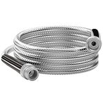 SPECILITE Short Garden Hose 10FT, Metal Leader Water Hose Flexible and Lightweight, Heavy Duty 304 Stainless Steel with Male to Female Fittings for Reel, Yard, Outdoor, Boat (No Nozzle)