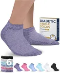 Pembrook Ankle Diabetic Socks for Women and Men - 6 Pairs | Low Cut Seamless Womens Diabetic Socks | Wide Ankle Neuropathy Socks for Women | Diabetic Socks Women 9-12