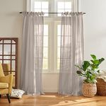 Elrene Home Fashions Vienna Tie-Top Sheer Window Curtain Panel, 52" X 84" (1), Light Gray