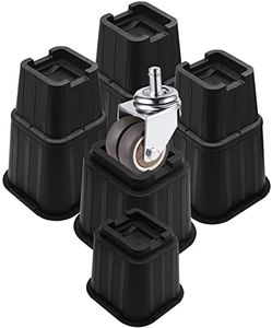 MYMULIKE Bed Risers 8 Inch, Elevation in Height 3, 5, 8 inch, Stackable Bed Frame Risers, Heavy Duty Support Up to 6000 lbs Furniture Risers 8 Pack for Table, Couch, Desk, Chair