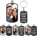 Queenberry Custom Keychain with Picture Personalized Color Photo Valentines Day Father's Day Gift for Dad Boyfriend