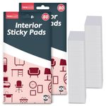 160pcs Interior Sticky Pads 20mm | Double Sided Sticky Pads Heavy Duty | Sticky Foam Pads for Wall Mounting, Card Making & Crafts | Square Double Sided Adhesive Pads | Sticky Fixers