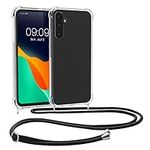 kwmobile Crossbody Case Compatible with Samsung Galaxy A34 5G Case - Clear TPU Phone Cover w/Lanyard Cord Strap - Transparent