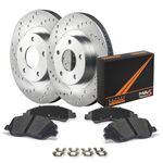 Max Advanced Brakes Front Brake Kit For 2006-2018 Toyota RAV4 w/3rd Row Seating w/296mm Diameter Front Rotor Replacement Cross Drilled Disc Brake Rotors and Ceramic Brake Pads