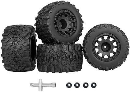 RCMOXETO 2.8 RC Tires 12mm Hex RC Tires and Wheels Preglued 1/10 Scale RC Truck Tires with Foam Inserts for Traxxas 2.8 Wheels and Tires for Rustler Stampede 4X4 VXL Arrma 4PCS