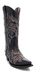 Soto Boots Women's Floral Embroidered Inlay Cowgirl Boots, Women's Embroidered Cowgirl Boots, Geniune Leather Handcrafted Cowgirl Boots M50049 Brown, Brown, 12