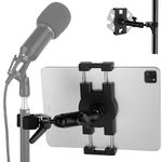 Mippko Tablet/iPad Mount Holder for Microphone Stand,Mic Music Stand Tablet Holder,360°Adjustment Aluminium Alloy Arm Super Crab Clamp,Compatible with 7~12.9 inch iPad/Nexus/LG G Pads/Kindle Fire HD