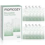 Momcozy Reusable Baby Food Pouches for Toddlers,BPA Free Plastic,Food Safe,Freezer Safe,Refillable for Applesauce Yogurt & Puree Squeeze Pouch,10 packs,3.4-4oz