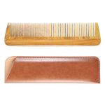 Onedor Handmade 100% Natural Green Sandalwood Hair Combs - Anti-Static Sandalwood Scent Natural Hair Detangler Wooden 2 in 1 Comb (Fine with Wide Tooth)