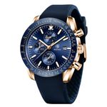 BY BENYAR Watch for Men Analog Quartz Chronograph Waterproof Luminous Designer Mens Wrist Watches Business Work Sport Casual Dress Watch with Silicone Strap Elegant Unique Gifts for Men