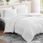 King Size Comforter Set Washed - 7 Pieces King Size Bed in A Bag, Bedding Sets with Comforters, Sheets, Pillowcases & Shams - White