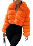 loveimgs Women Fluffy Faux Fur Coat